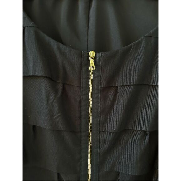 Phoebe Couture Ruffle Front Zip Mini Dress Women’s Black Size 8 - Picture 5 of 6
